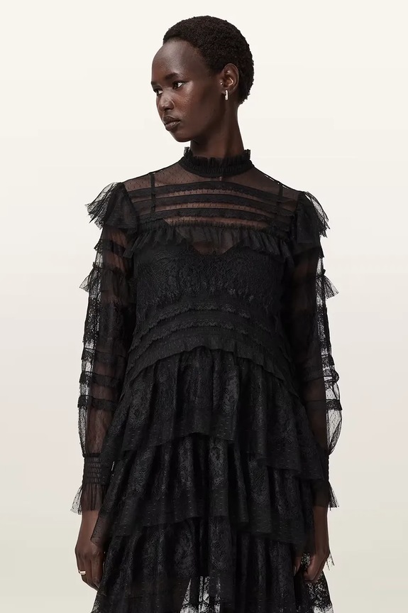 Φόρεμα AllSaints μαύρο W182DD