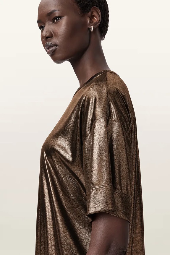 Φόρεμα AllSaints χρυσαφί W141DD