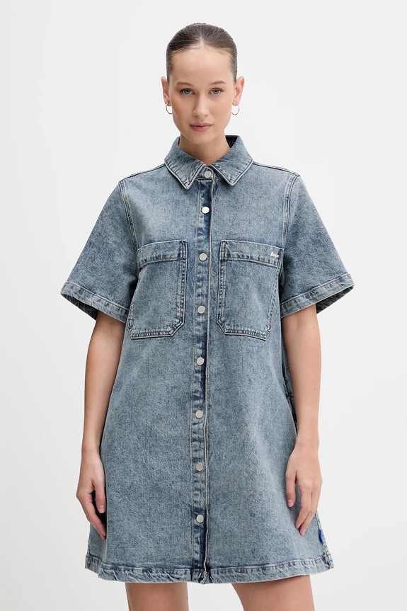 Hugo Blue rochie jeans Gandira_B mini albastru 50556529