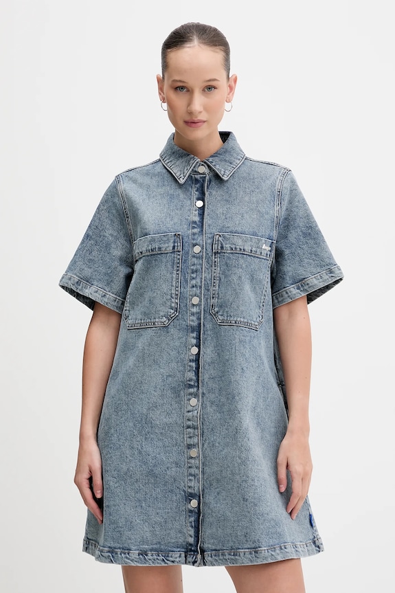 Hugo Blue rochie jeans Gandira_B mini albastru 50556529