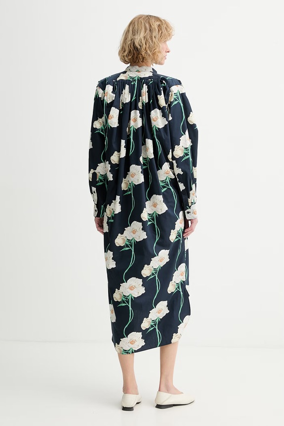 Îmbrăcăminte Kenzo rochie oversized cu amestec de mătase FG52RO4229P2 bleumarin