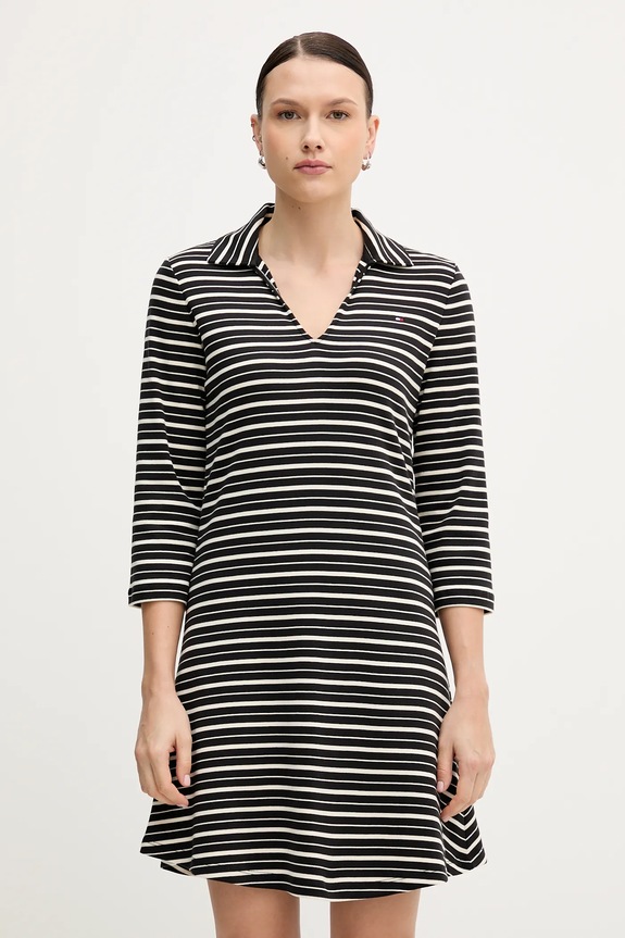 Βαμβακερό φόρεμα Tommy Hilfiger casual μαύρο WW0WW47868