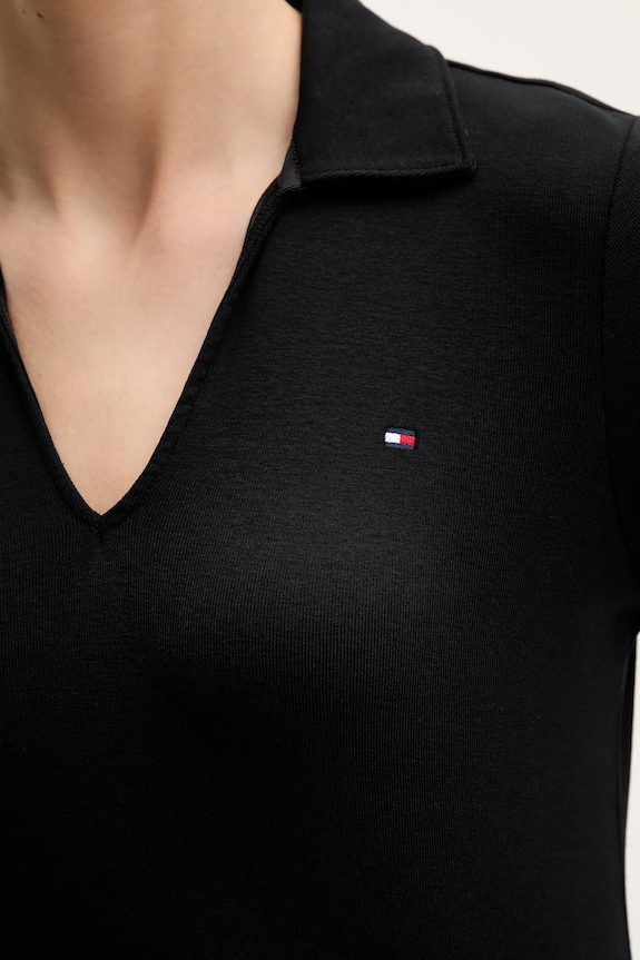 Βαμβακερό φόρεμα Tommy Hilfiger WW0WW47868 μαύρο