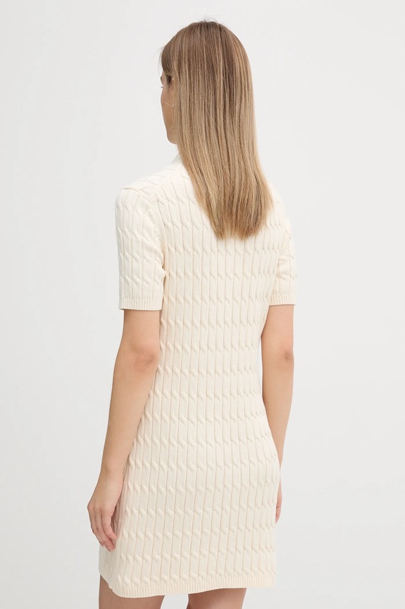 Îmbrăcăminte Tommy Hilfiger rochie din bumbac WW0WW48444 bej