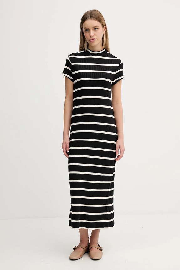 Рокля Tommy Hilfiger райе черен WW0WW47860