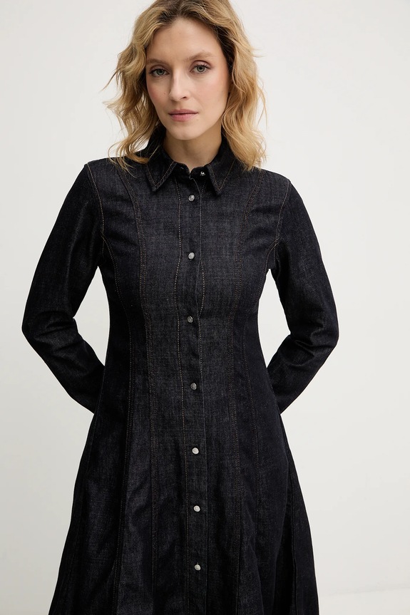 Rifľové šaty Tommy Hilfiger tmavomodrá WW0WW48520