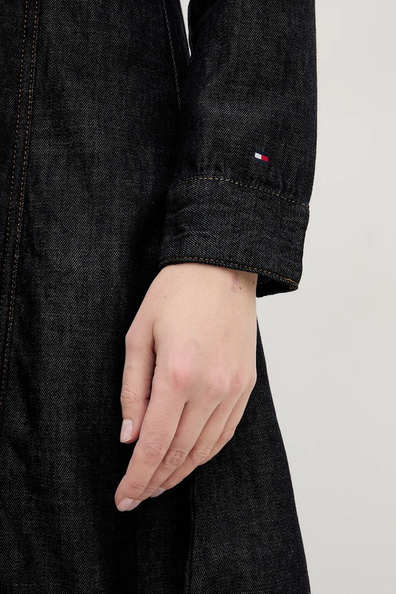 Rifľové šaty Tommy Hilfiger WW0WW48520 tmavomodrá