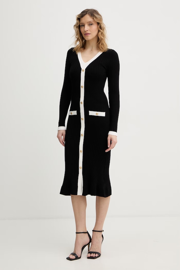 Guess sukienka LAUREL z elastanem czarny W6RK38.Z3HP2