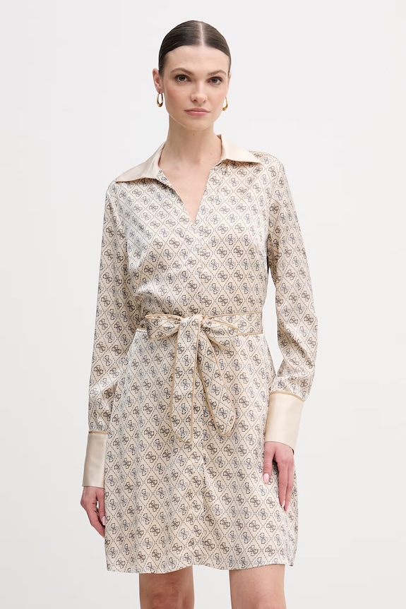 Haljina Guess BLERTA casual bež W6RK90.WF1T2