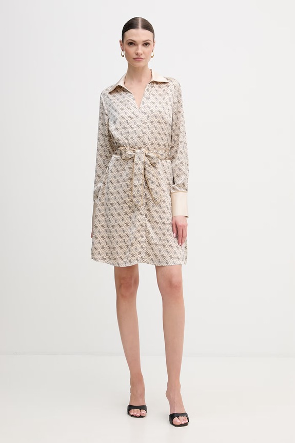 Haljina Guess BLERTA W6RK90.WF1T2 bež SS26