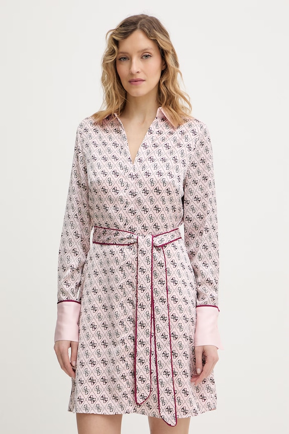 Guess sukienka BLERTA wzorzyste różowy W6RK90.WF1T2