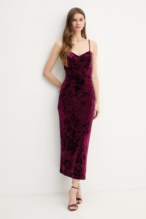 Guess bársony ruha W6PK1L.KJ170 burgundia SS26
