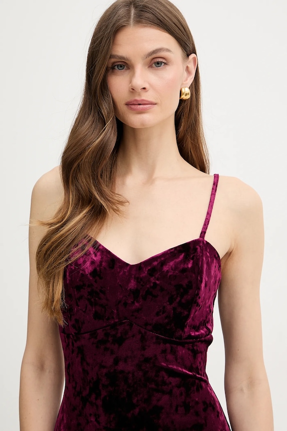 Guess bársony ruha burgundia W6PK1L.KJ170