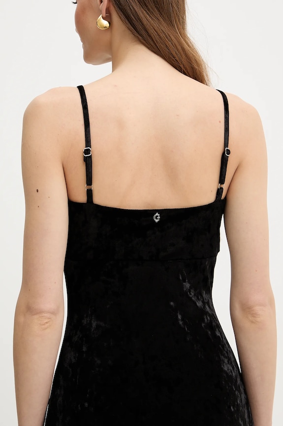 Guess bársony ruha W6PK1L.KJ170 fekete
