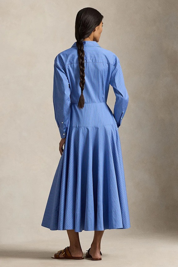 Polo Ralph Lauren rochie din bumbac 211A96356 albastru SS26