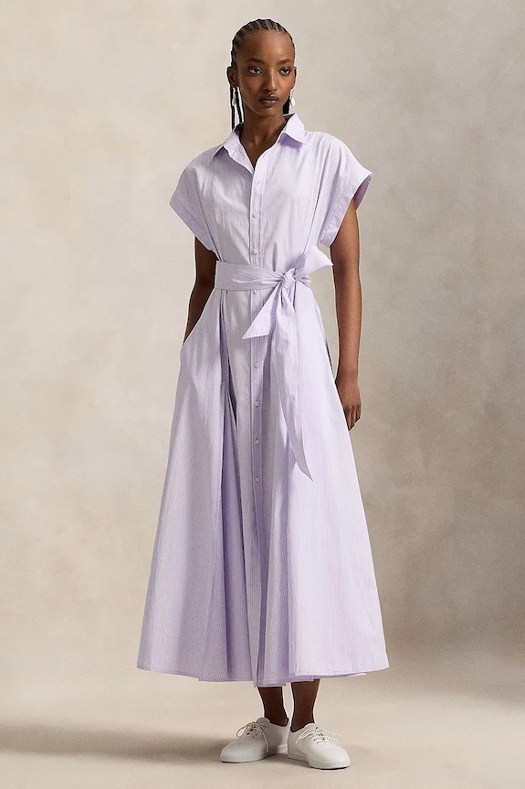 Polo Ralph Lauren rochie din bumbac fixat violet 211A96363