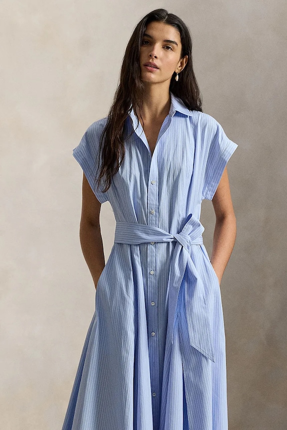 Odjeća Pamučna haljina Polo Ralph Lauren 211A96363 plava
