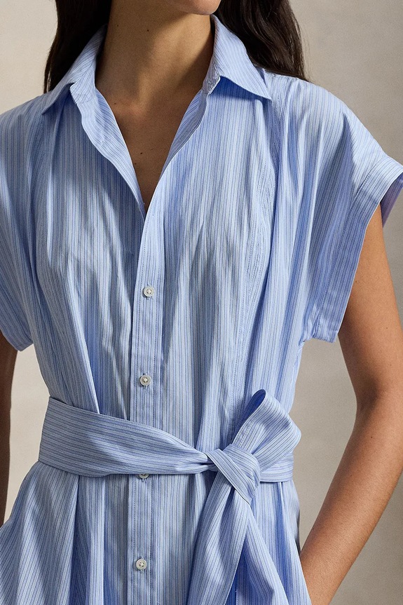 Pamučna haljina Polo Ralph Lauren plava 211A96363