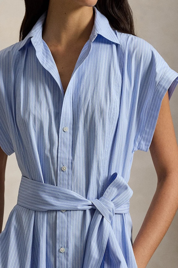 Pamučna haljina Polo Ralph Lauren plava 211A96363