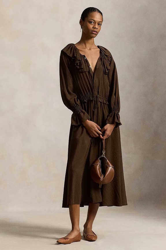 Polo Ralph Lauren rochie midi maro 211A96366