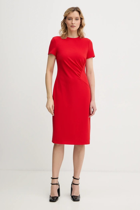 Šaty Calvin Klein s elastanom červená LV044E048G