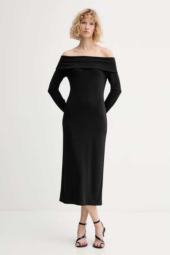 Calvin Klein sukienka z elastanem czarny LV044E237G