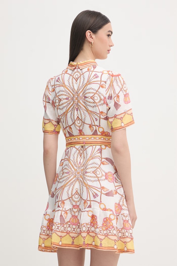 Odzież Hale Bob sukienka letnia lniana Aula 61SG670A biały