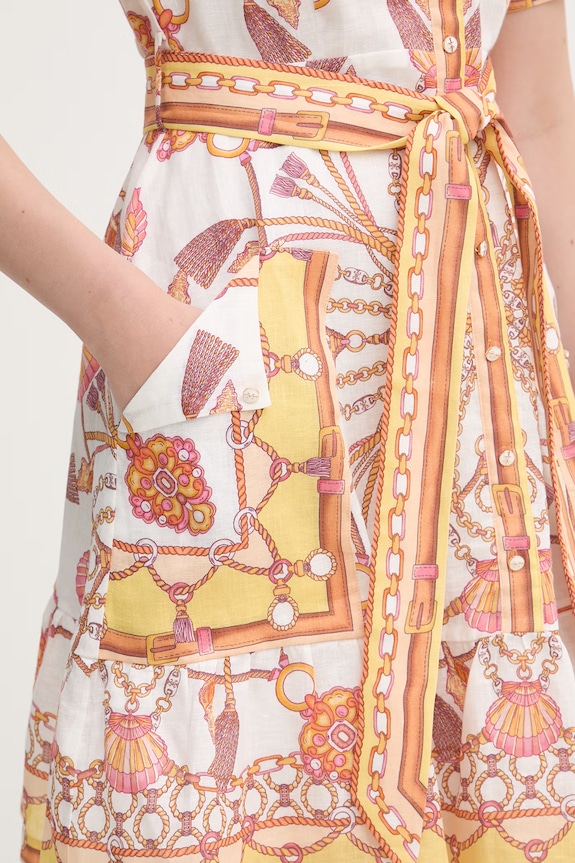 Hale Bob sukienka letnia lniana Aula 61SG670A biały