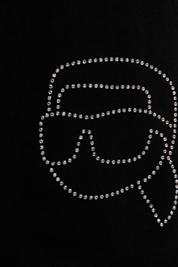Pamučna haljina za plažu Karl Lagerfeld IKON crna B1W46055