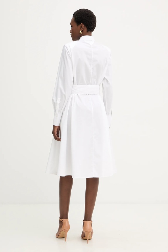 Ρούχα Βαμβακερό φόρεμα Karl Lagerfeld B1W13026 λευκό