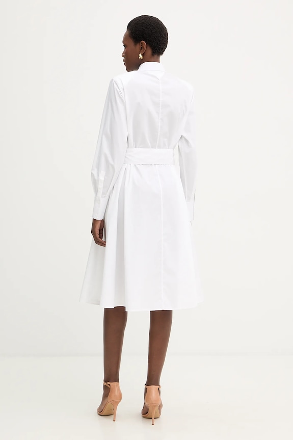 Ρούχα Βαμβακερό φόρεμα Karl Lagerfeld B1W13026 λευκό