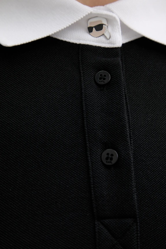 Βαμβακερό φόρεμα Karl Lagerfeld IKON B1W13032 μαύρο