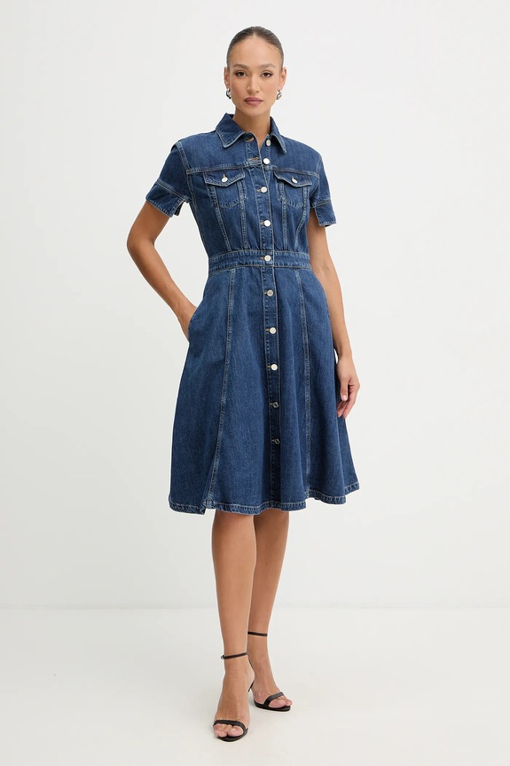 Traper haljina Karl Lagerfeld FASHION DENIM bez uzorka plava B1W13037
