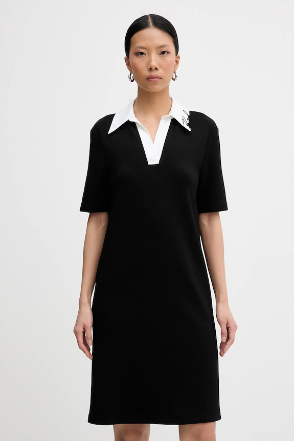 Φόρεμα Karl Lagerfeld SIGNATURE με ελαστάν μαύρο B1W13029