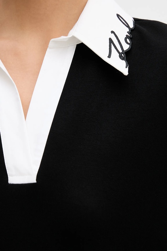 Φόρεμα Karl Lagerfeld SIGNATURE B1W13029 μαύρο