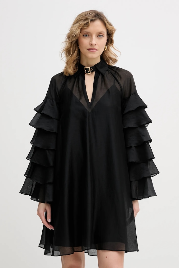 Karl Lagerfeld ruha gombolós fekete B1W13024