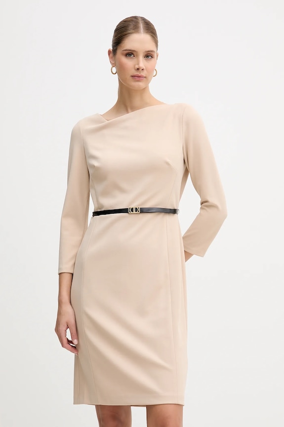 Dkny rochie mini bej DD5B1P80