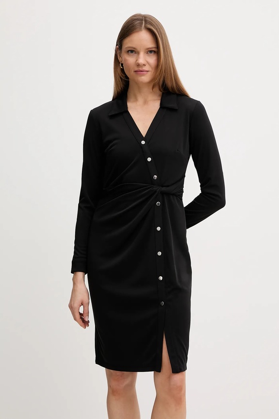 Obleka Dkny Pletenina črna DD5J2P39