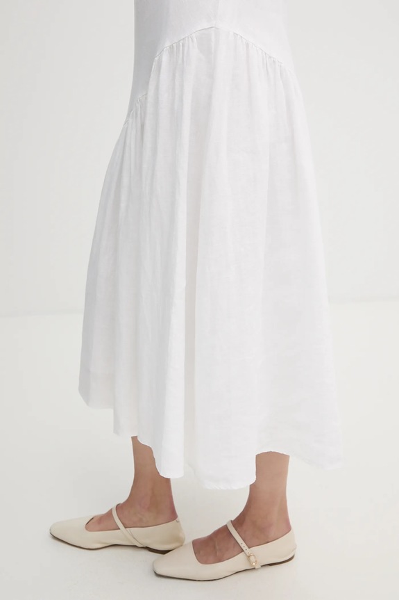 Ľanové šaty Dkny P5JNCD88 biela