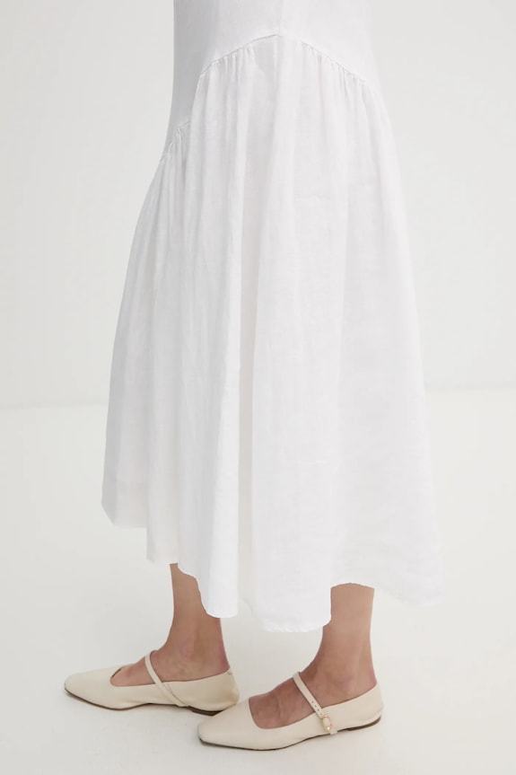 Ľanové šaty Dkny P5JNCD88 biela