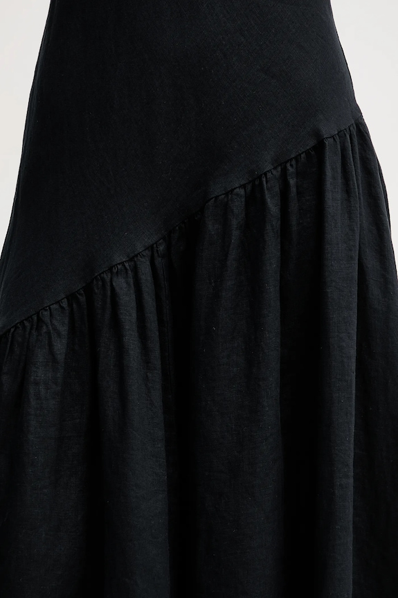 Ľanové šaty Dkny P5JNCD88 čierna