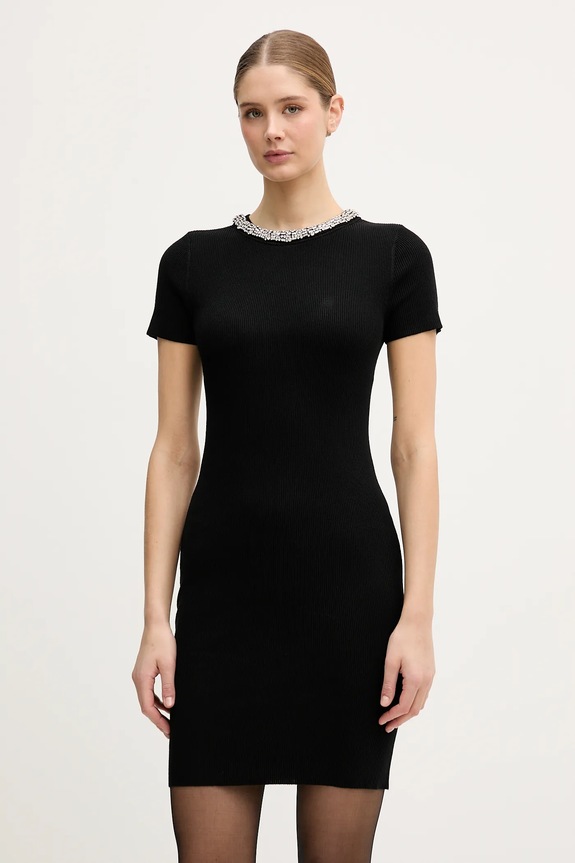 Šaty Dkny pletenina čierna DJ6R0999