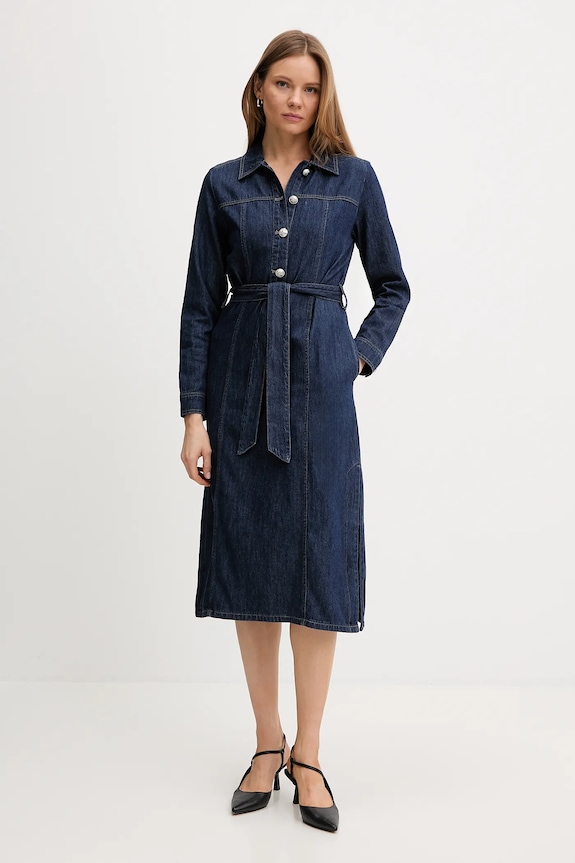 Φόρεμα τζιν Dkny DJ5D9142 σκούρο μπλε SS26