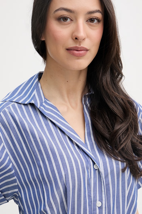 DKNY rochie de vară din bumbac albastru DD5A1P12