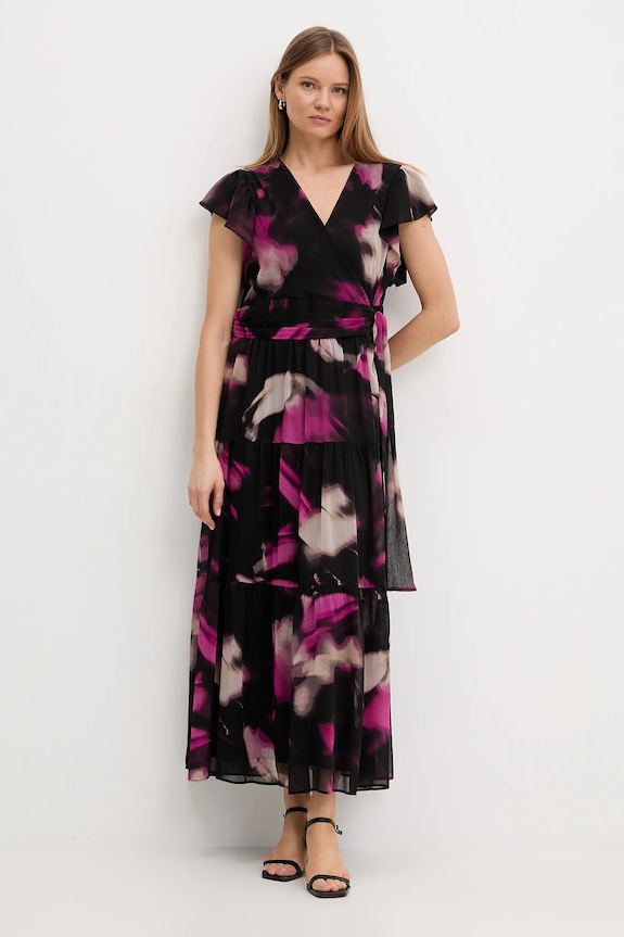 DKNY šaty s rozšíreným strihom DD5G1562 čierna SS26