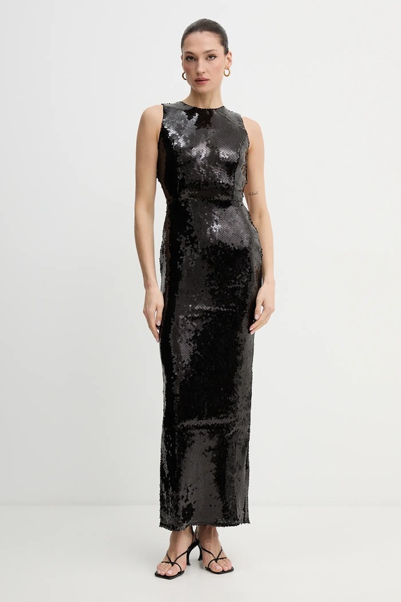 Bardot vestito applique nero 60159DB