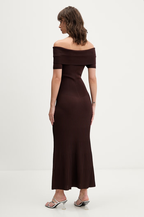 Ρούχα Φόρεμα Bardot 60162DB καφέ