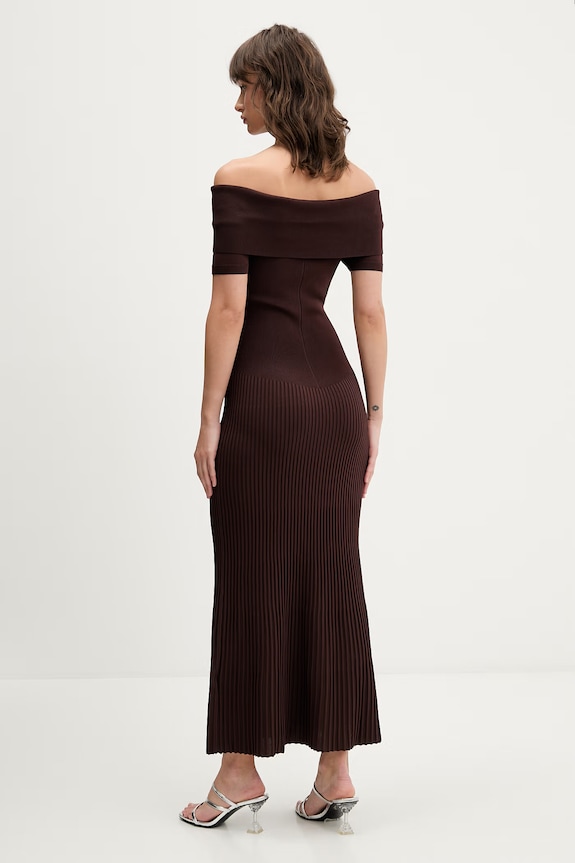 Ρούχα Φόρεμα Bardot 60162DB καφέ
