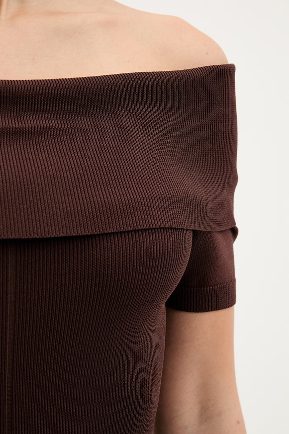 Φόρεμα Bardot 60162DB καφέ