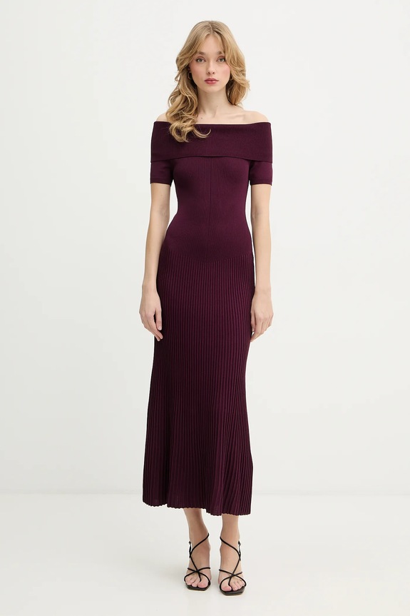 Bardot rochie maxi burgundia 60162DB